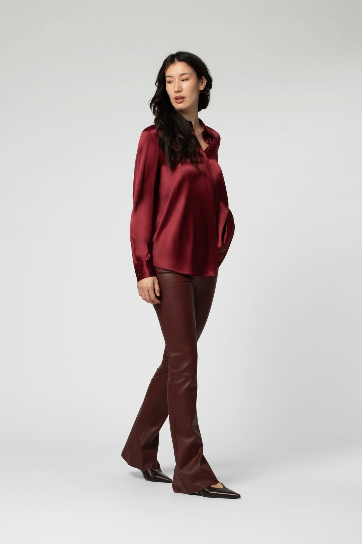 SHIRT H23LEVY Bordeaux detail 2
