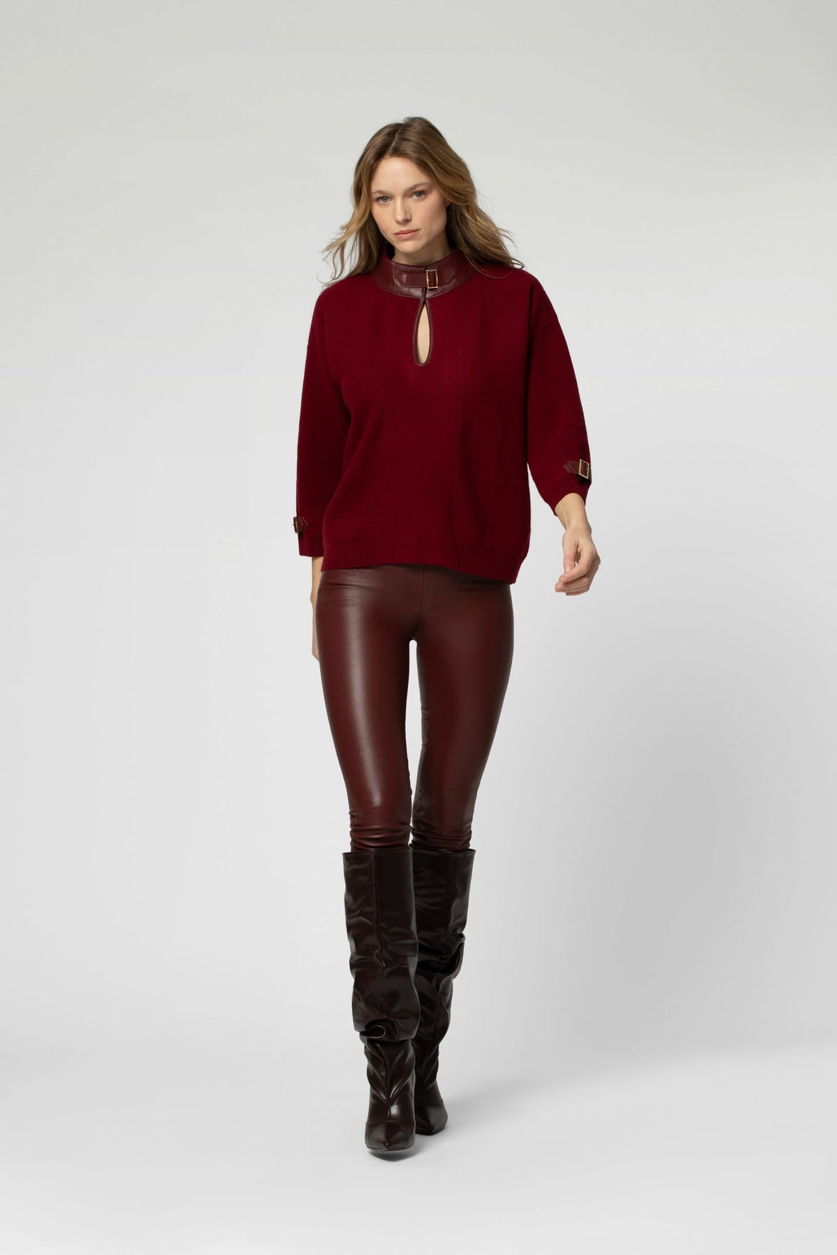 PULLOVER H26PURA Bordeaux detail 1