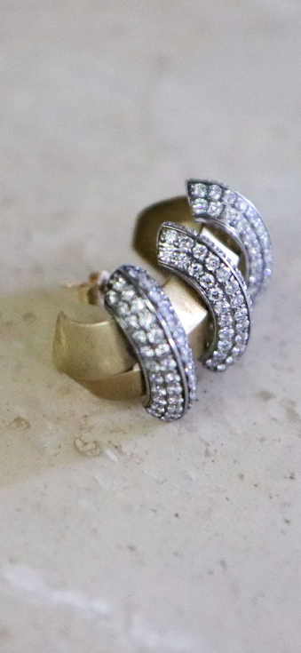 Triple Threat Crescent Earring